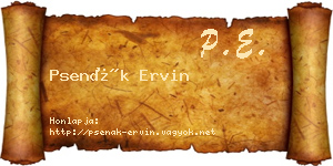 Psenák Ervin névjegykártya